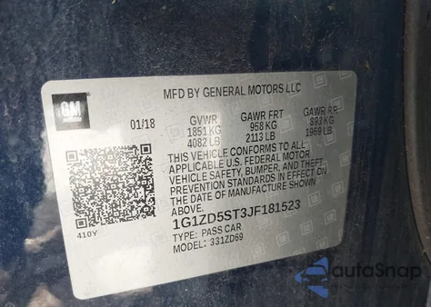 2018 Chevrolet Malibu Lt from USA, damaged, VIN 1G1ZD5ST3JF181523